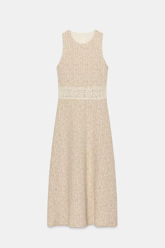 COMBINATION TEXTURED WEAVE DRESS | Zara US