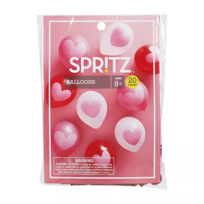 20ct Valentine's Day Heart Printed Balloons - Spritz™ | Target