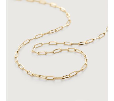 Gold Paperclip Chain Necklace Adjustable 46cm/18 | Monica Vinader (US)