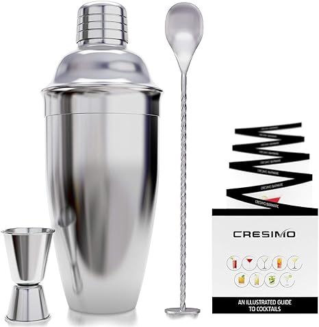 Cresimo 24 Ounce Cocktail Shaker Bar Set with Accessories - Martini Kit with Measuring Jigger and... | Amazon (US)