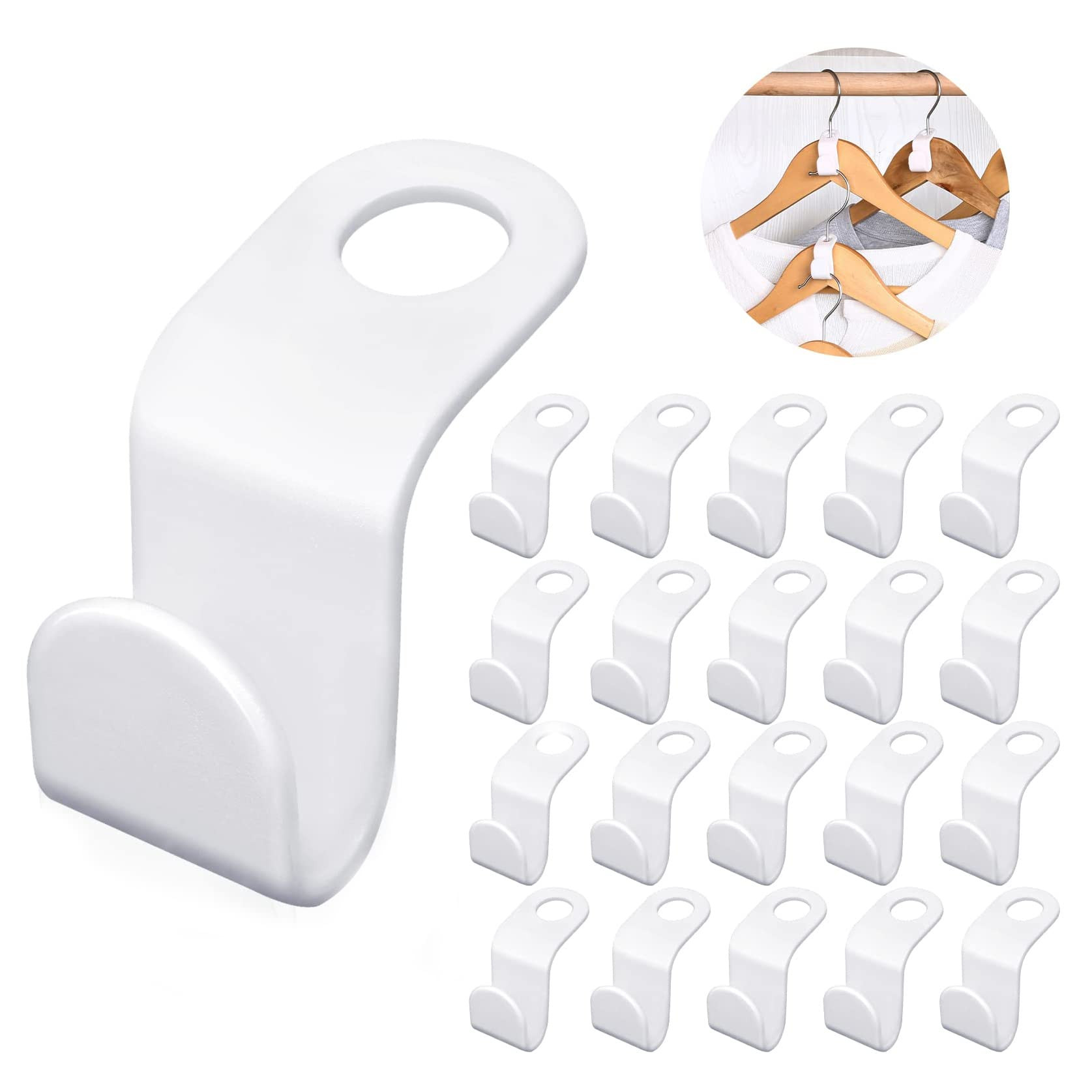 30 Pcs Clothes Hanger Connector Hooks, Space Saving Clothes Hook Multi-Layer Stackable Hanger for... | Amazon (UK)