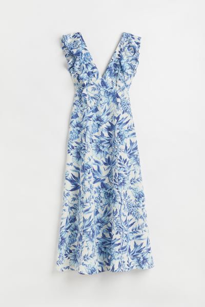 Linen-blend Flounced Dress | H&M (US + CA)