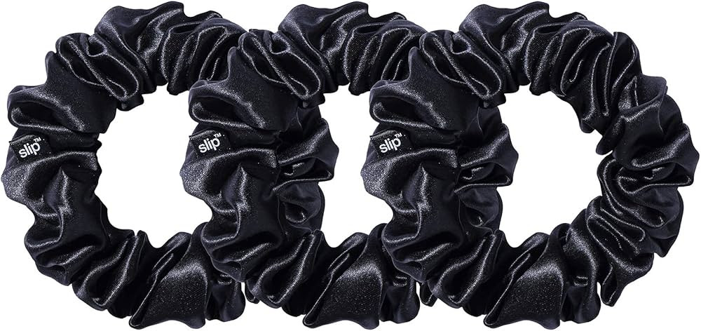 Slip Silk Large Scrunchies in Black - 100% Pure 22 Momme Mulberry Silk Scrunchies for Women - Hai... | Amazon (US)