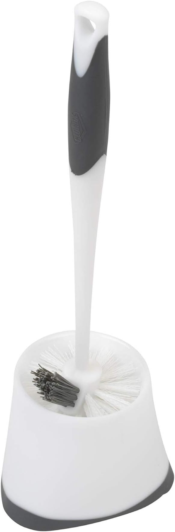 Clorox Corner Toilet Bowl Brush with Under Rim Scrubber, Includes Corner Storage Caddy, White | Amazon (US)