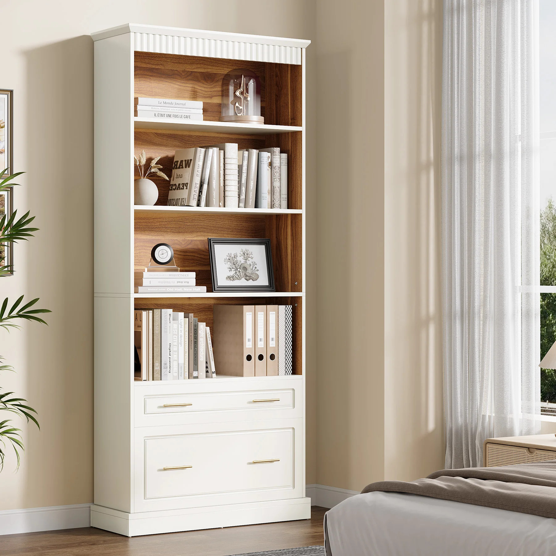 Lark Manor Bookcase With File Cabinet Drawers & Reviews | Wayfair North America