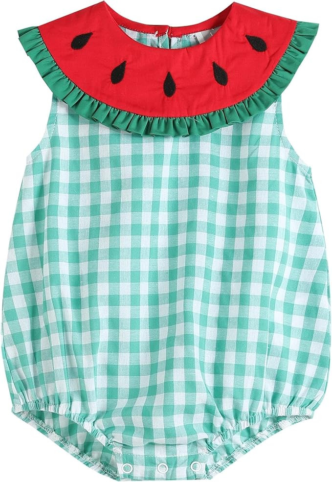 Lil cactus Baby Girls and Toddler Smocked Ruffle Romper | Amazon (US)