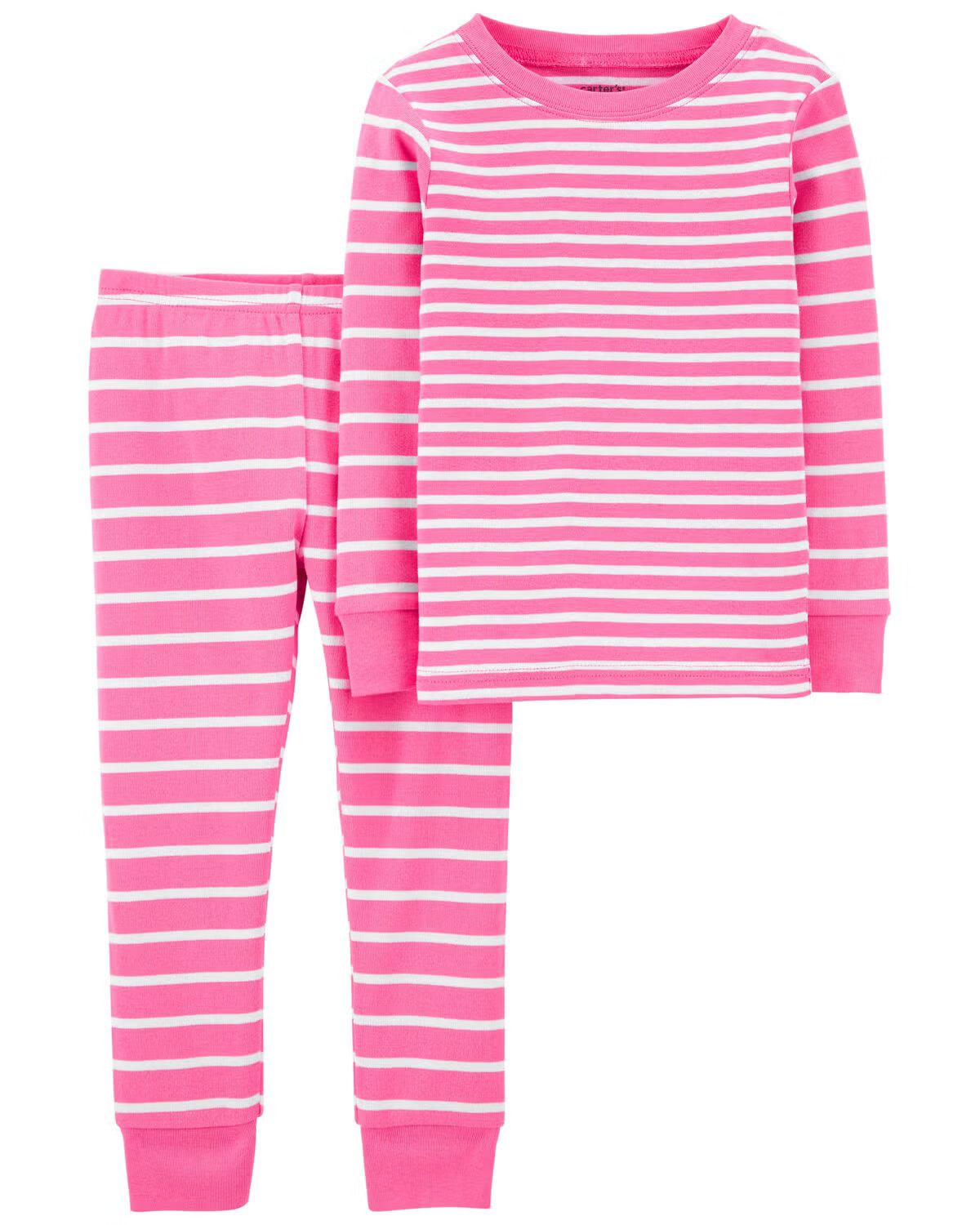 Pink Toddler 2-Piece Striped Snug Fit Cotton Pajamas | carters.com | Carter's