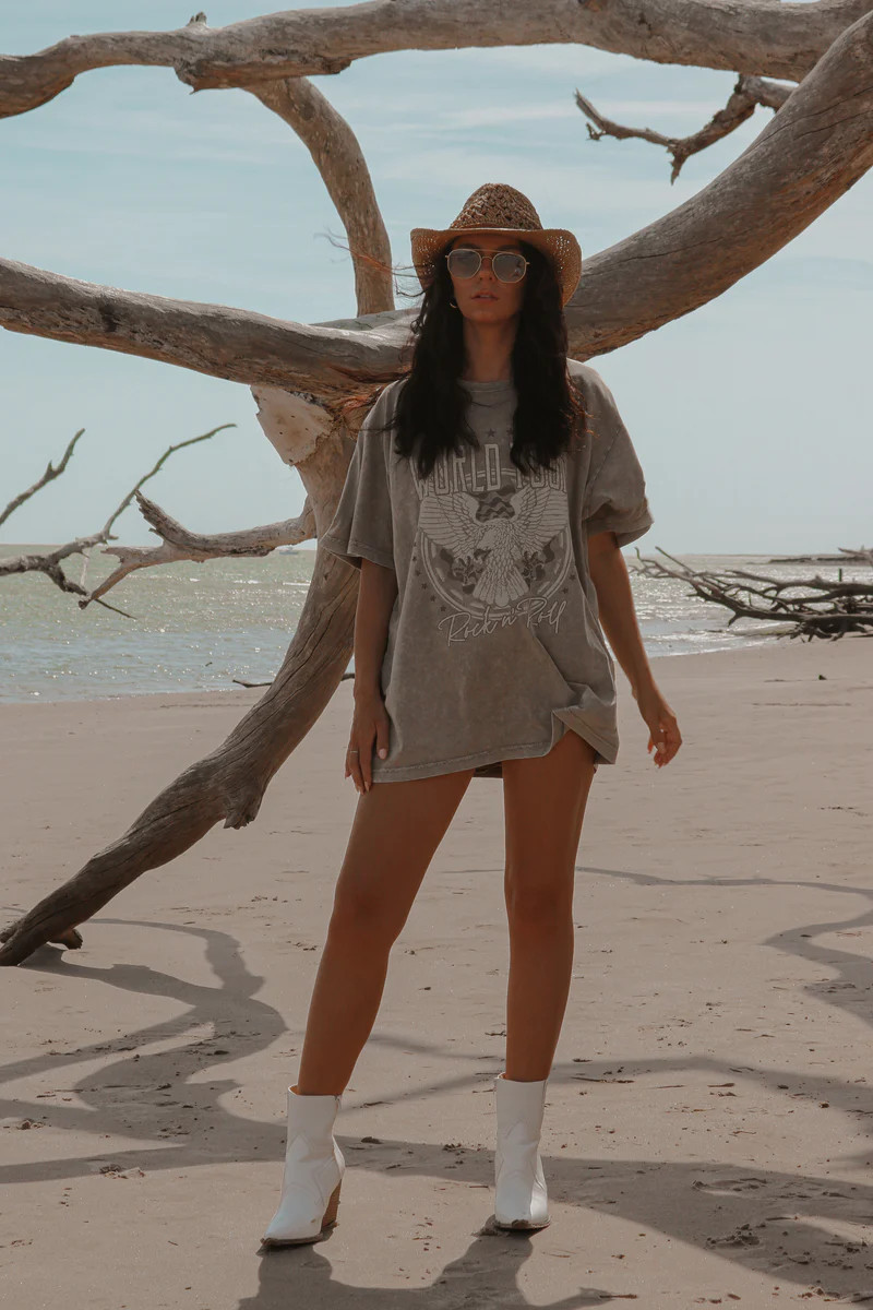 Rock World Tour T-Shirt in Mocha | lauren nicole