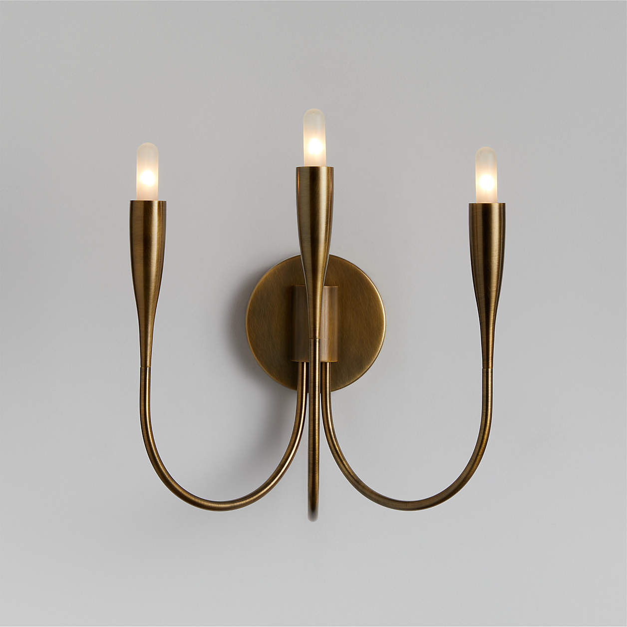 Iiona Brass Candelabra Wall Sconce Light + Reviews | Crate & Barrel | Crate & Barrel