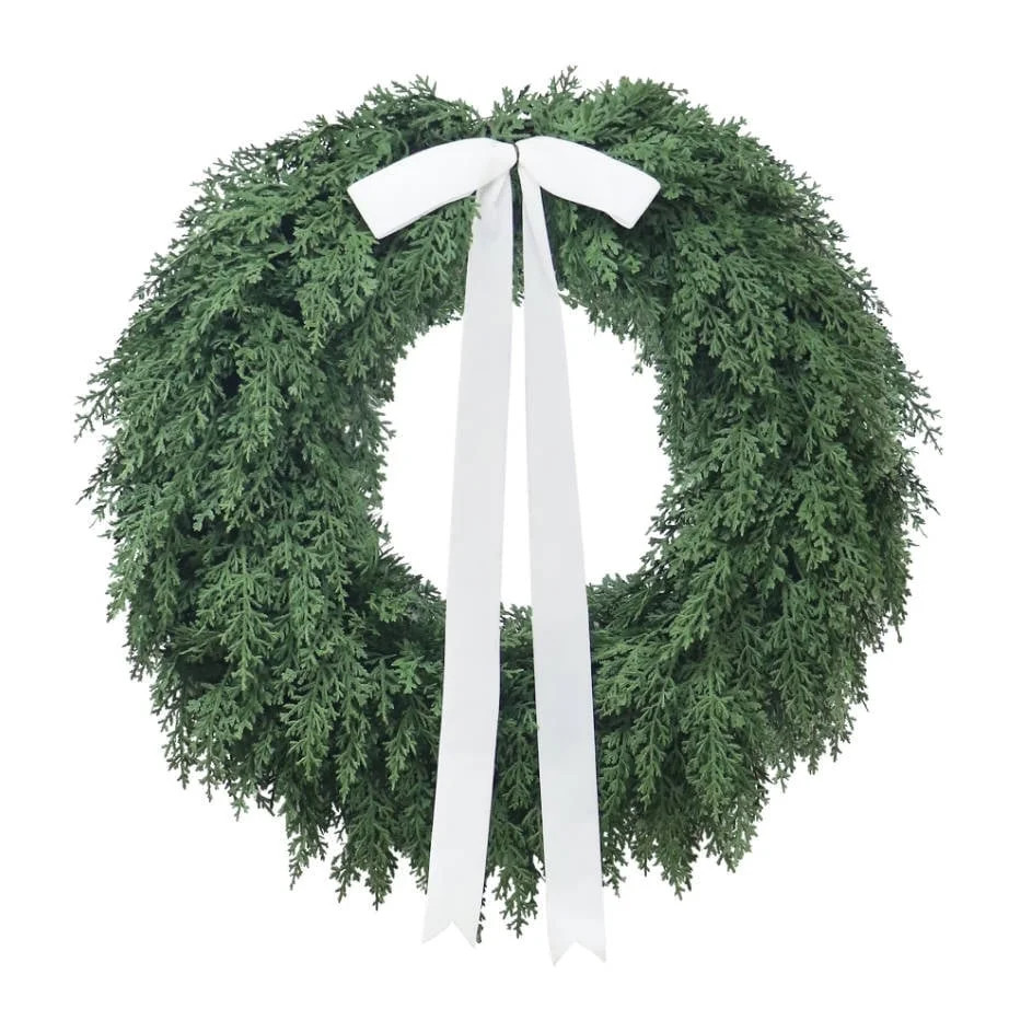Evergreen Natural Feel Norfolk Artificial Christmas Wreath, Green, 22", by My_Texas_House | Walmart (US)
