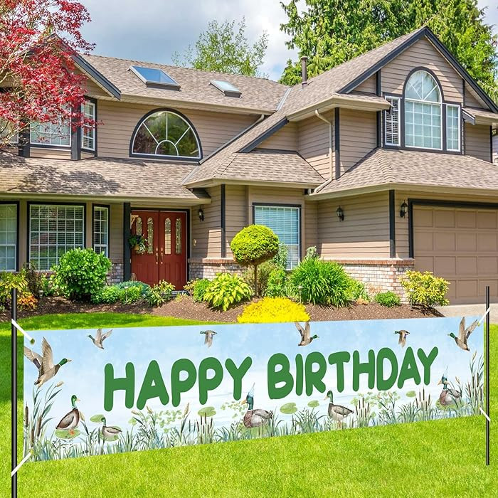 Mallard Duck Birthday Decorations - Happy Birthday Yard Banner, Mallard Duck Hunting Birthday Par... | Amazon (US)