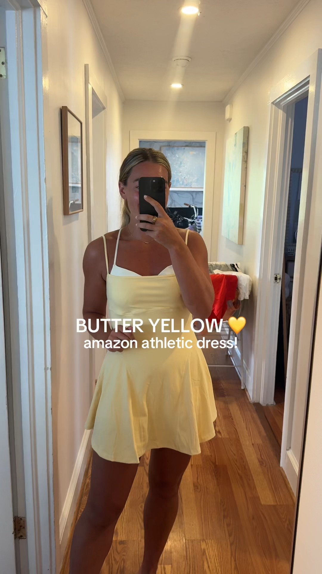 Butter yellow Amazon athletic dress! Wearing size medium!

#LTKActive #LTKFindsUnder50 #LTKStyleTip