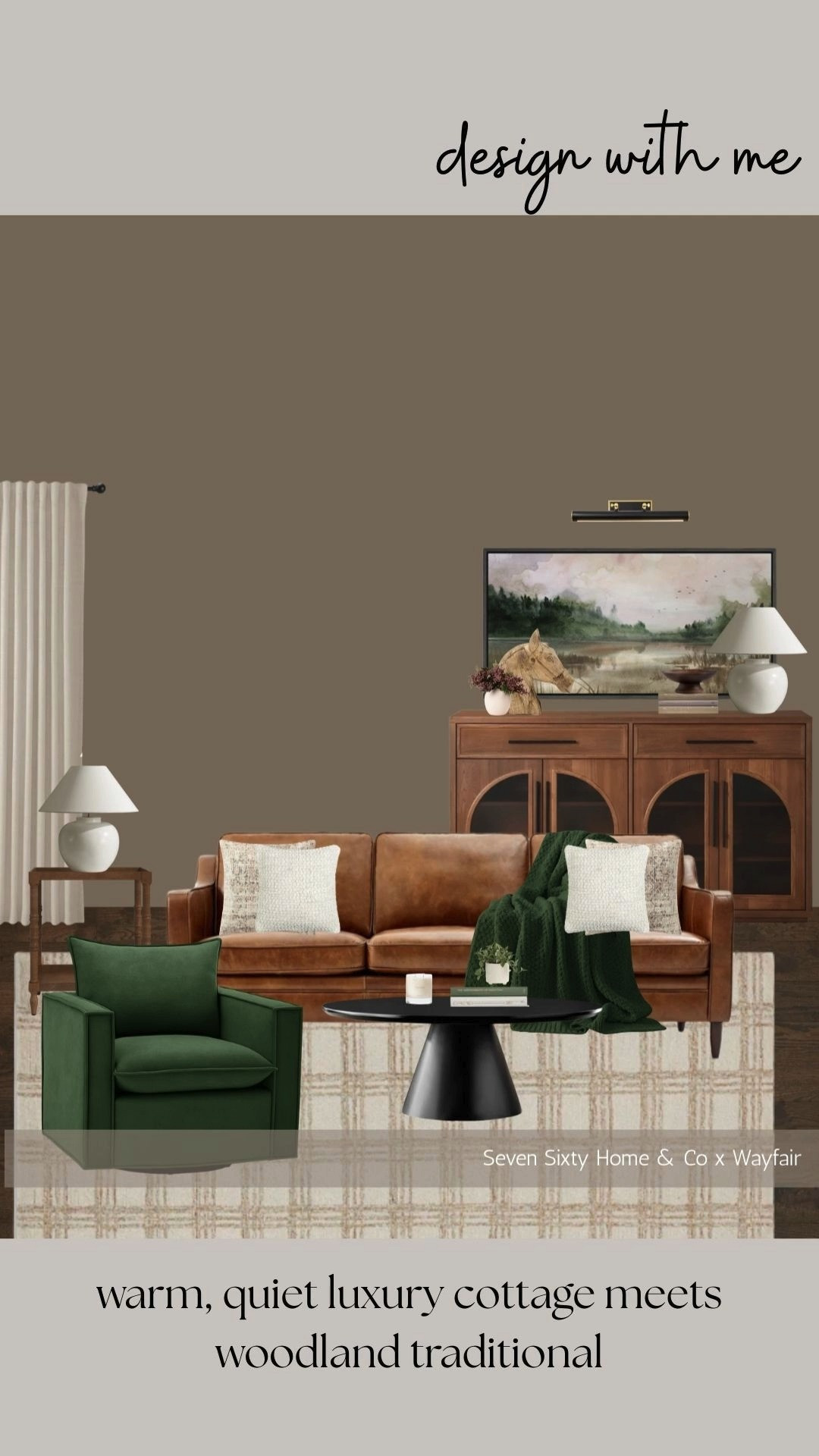 Warm Woodland Living Room Edit

A warm and collected living room filled with rich leather textures, deep green accents, and timeless traditional details. This edit features my favorite Wayfair pieces for creating a cozy, lived-in home. Shop the full look below. 

 #LTKHome