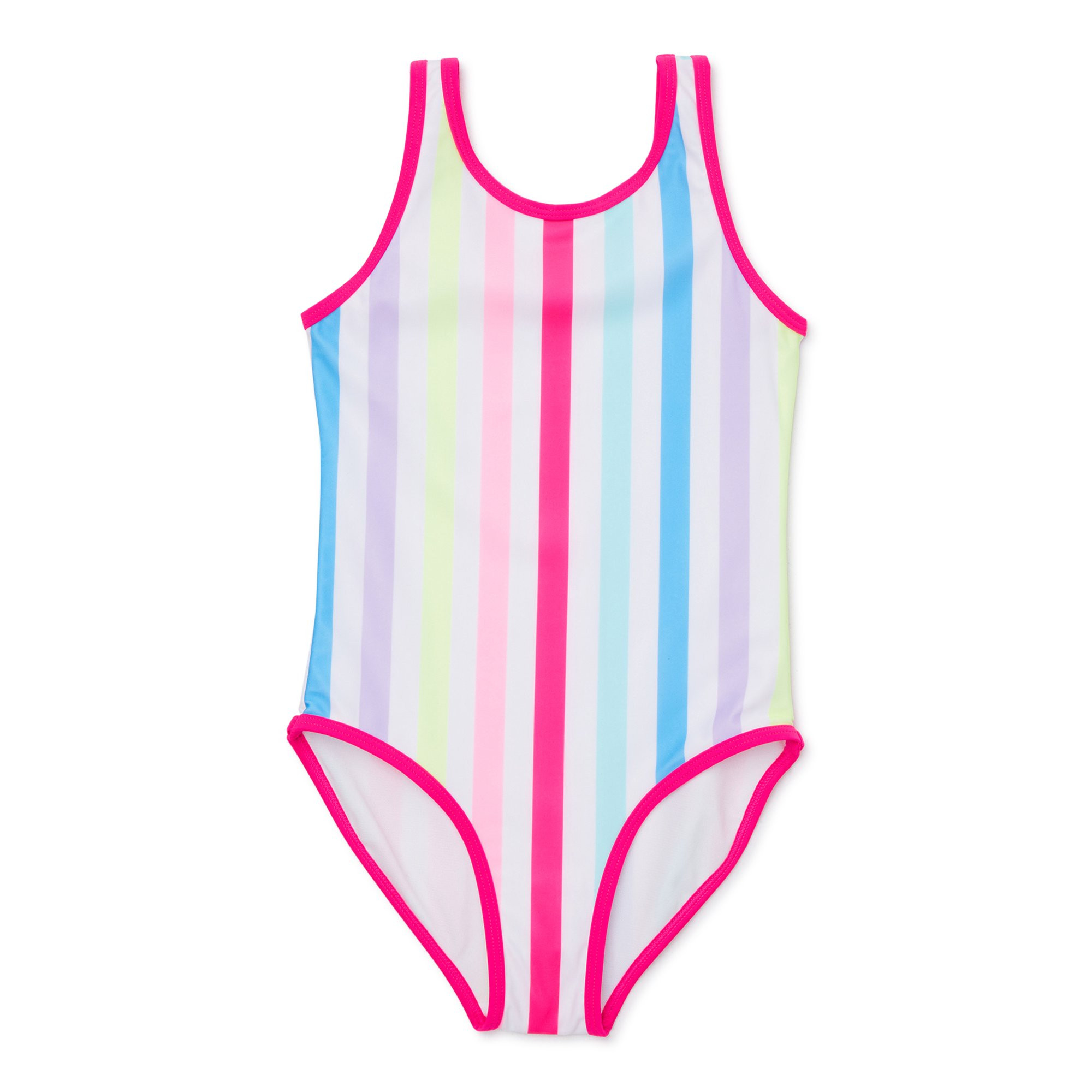 Wonder Nation Girls’ One-Piece Swimsuit with UPF 50, Sizes 4-18 & Plus - Walmart.com | Walmart (US)