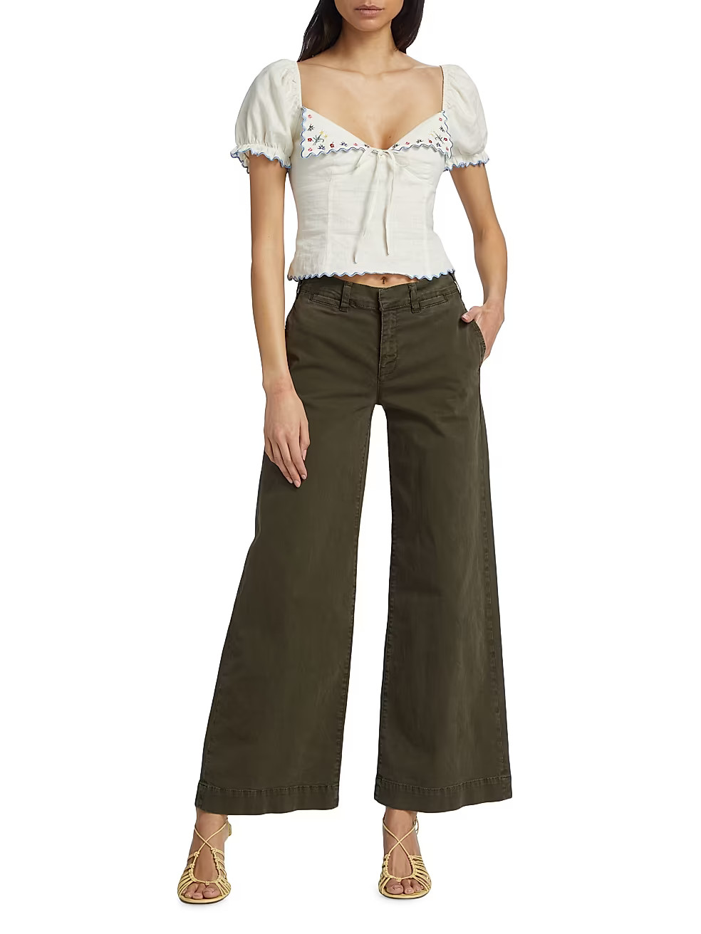 Didi Embroidered Crop Top | Saks Fifth Avenue