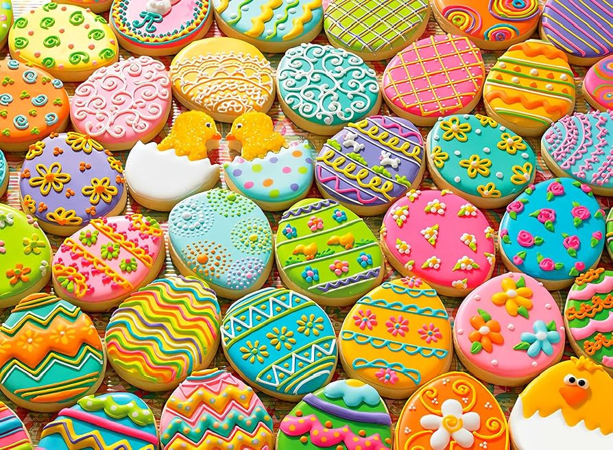 Puzzles for Adults 1000 Piece-Easter Egg Biscuits-Wooden Puzzles-Puzzle Hands-on Game-Family Deco... | Amazon (US)
