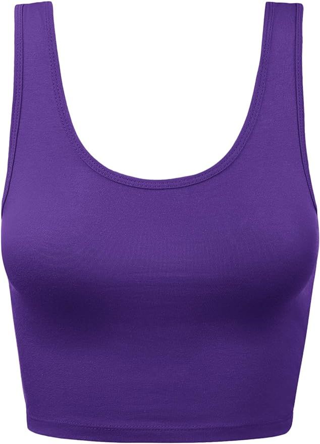 HATOPANTS Women's Sleeveless Racerback Crop Tank Top Camisole Backless Scoop Neck Shirts | Amazon (US)