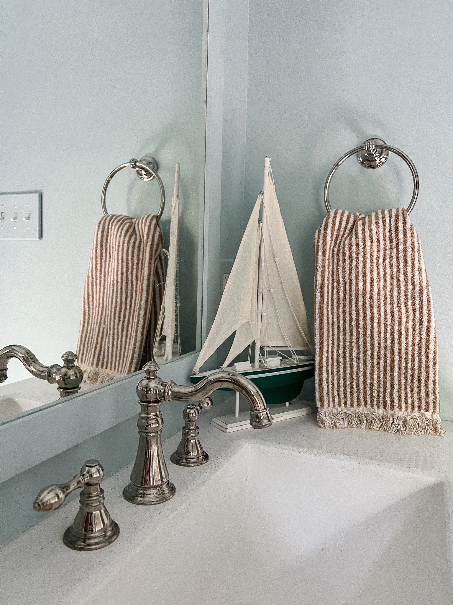 Walls are Sherwin Williams Tradewind! Everything from my guest bathroom fisherman aesthetic  linked here! 

#LTKHome