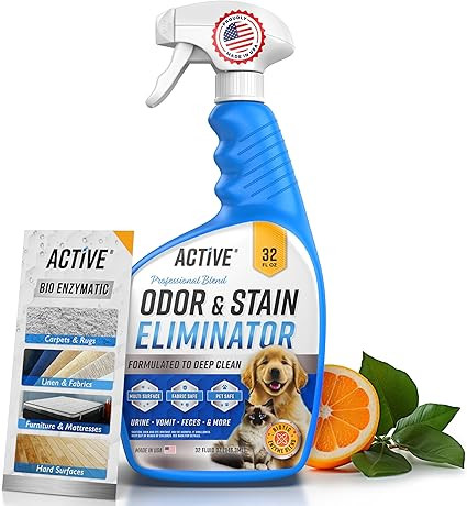 Pet Odor and Stain Eliminator - 32 oz ACTIVE Enzyme Cleaner for Dog & Cat Urine, Stain Remover Sp... | Amazon (CA)