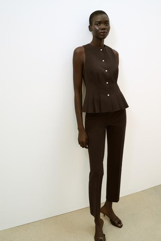 PEPLUM DARTED VEST | Zara US