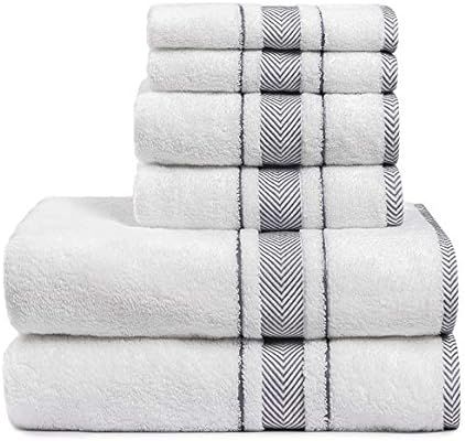 Lovife Set of 6 Piece Towel Set for Bathroom & Hotel & Spa 100 % Combed Cotton Bath Towel 500 GSM... | Amazon (US)