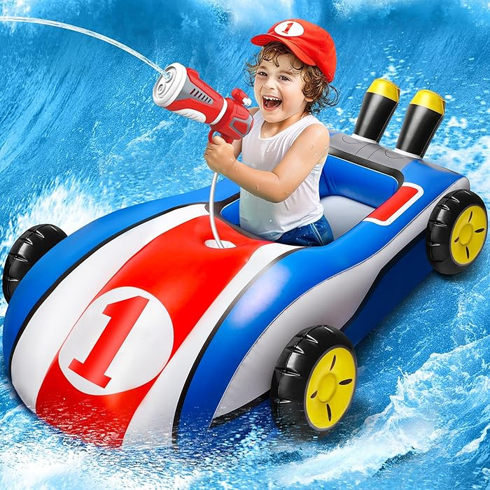 HopeRock Pool Floats Toys for Kids with Water Gun - Inflatable Ride-on Pool Toys for Kids Ages 3-... | Amazon (US)