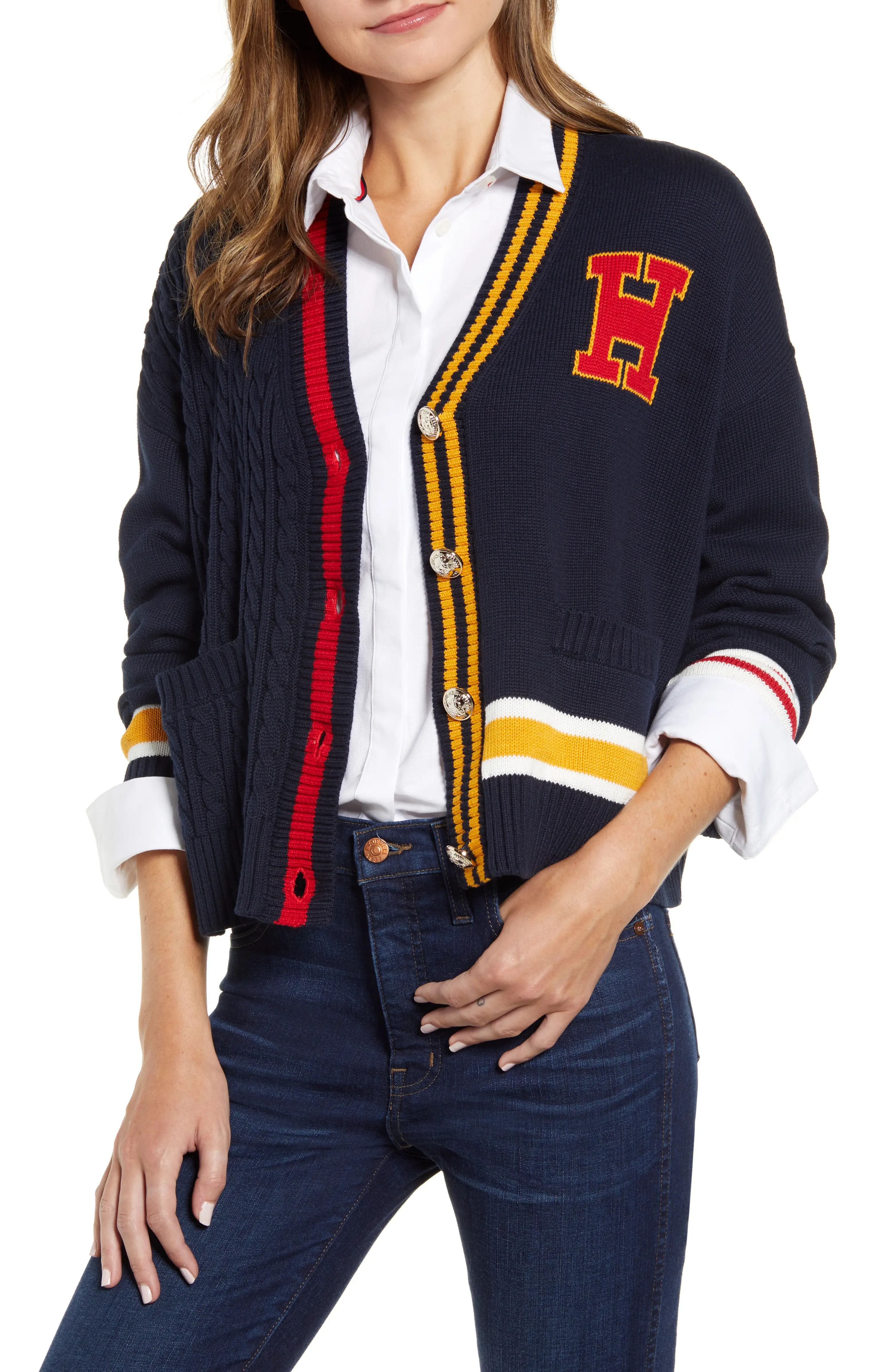 Cable Varsity Cardigan | Nordstrom