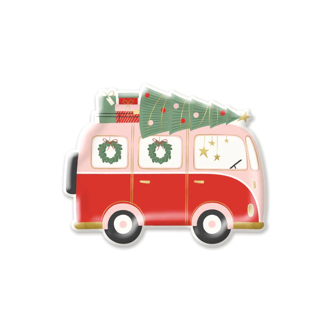 Christmas Van Shaped Paper Plates | Ellie and Piper