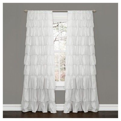 Ruffle Window Curtain White (84"x50") - Lush Décor | Target