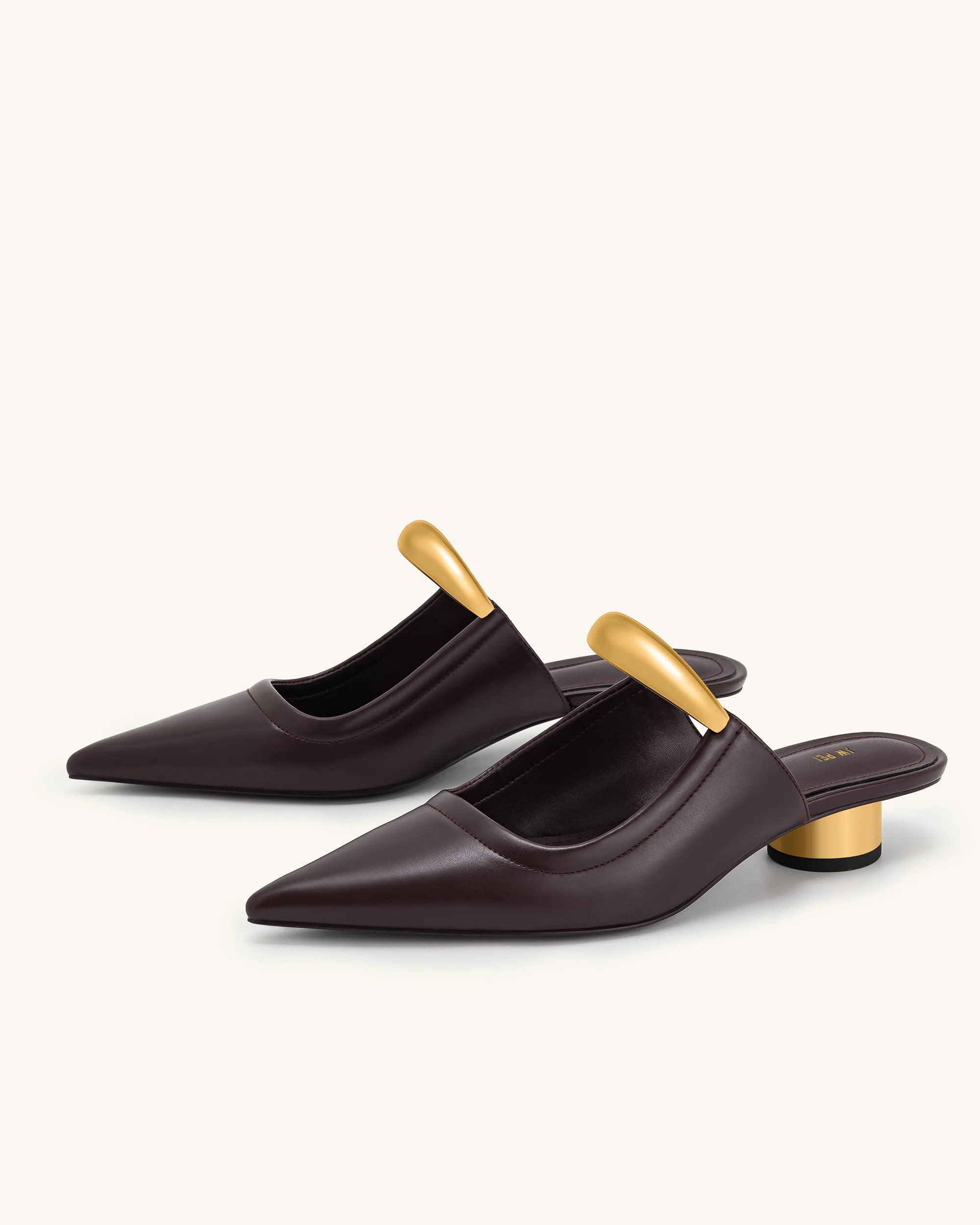 Helena  Pierced Mules- Claret Red | JW PEI US