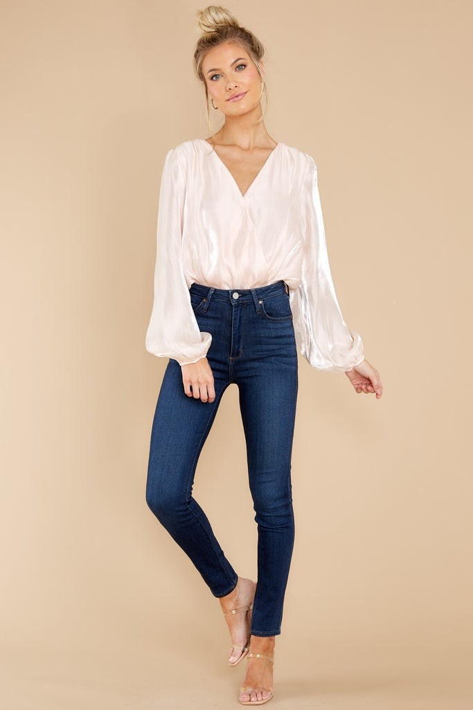 Shimmering Lights Blush Bodysuit | Red Dress 