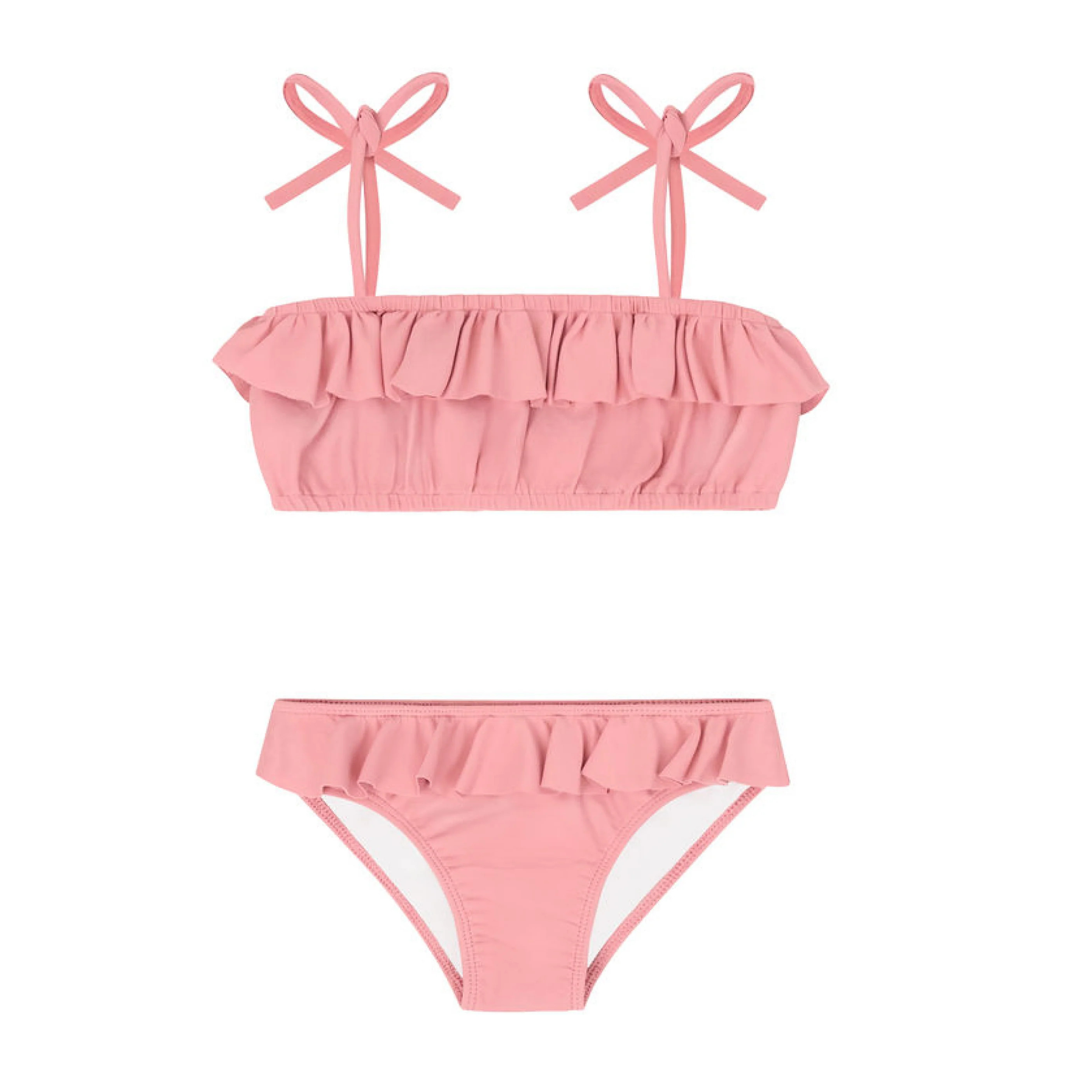 girls dusty rose bandeau bikini | Minnow