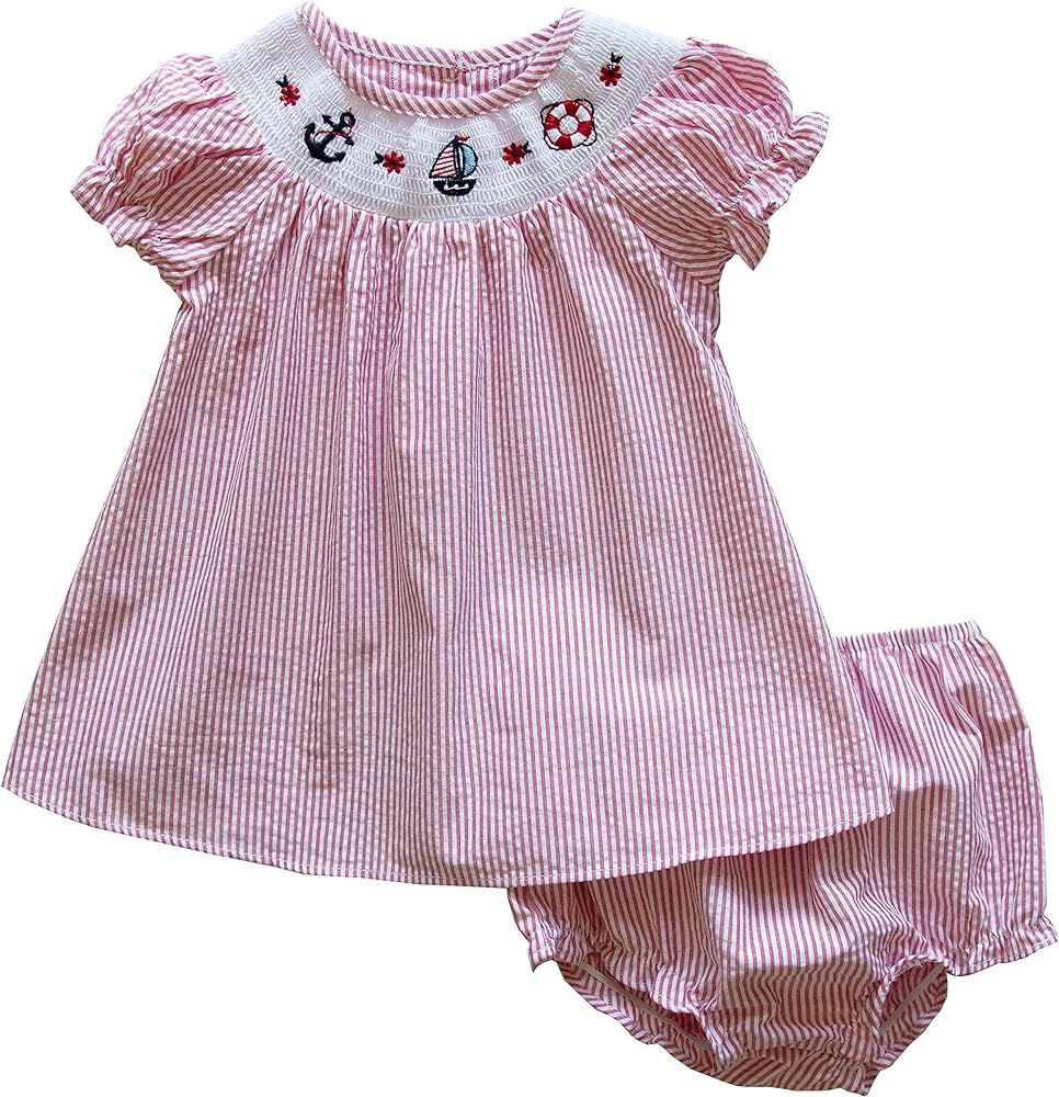 Good Lad Newborn/Infant Girls Smocked Nautical Dress | Amazon (US)