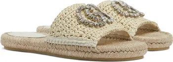 Cora Crystal Logo Espadrille Slide Sandal (Women) | Nordstrom