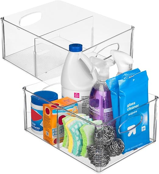 ClearSpace All-Purpose Bins with Divider XL(13.5x10x6) – Perfect Kitchen Organization or Pantry... | Amazon (US)