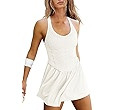 LAMISSCHE Womens Tennis Dress with Built in Shorts and Bra One Piece Workout Smocked Mini Dress A... | Amazon (US)