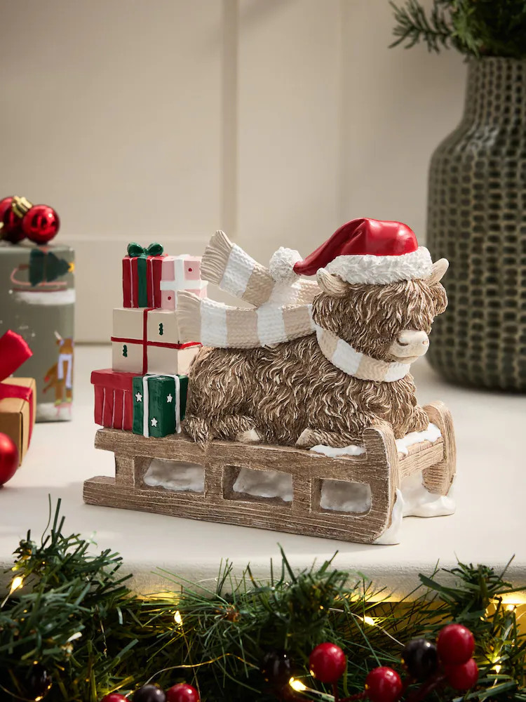 Natural Hamish The Highland Cow Christmas Ornament | Next US