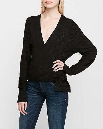 Wrap Front Side Tie Sweater | Express