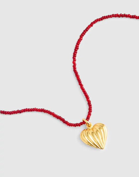 Heart Charm Beaded Necklace | Madewell