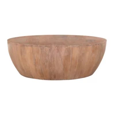 Drum Shape Wooden Coffee Table in Brown | Bed Bath & Beyond | Bed Bath & Beyond