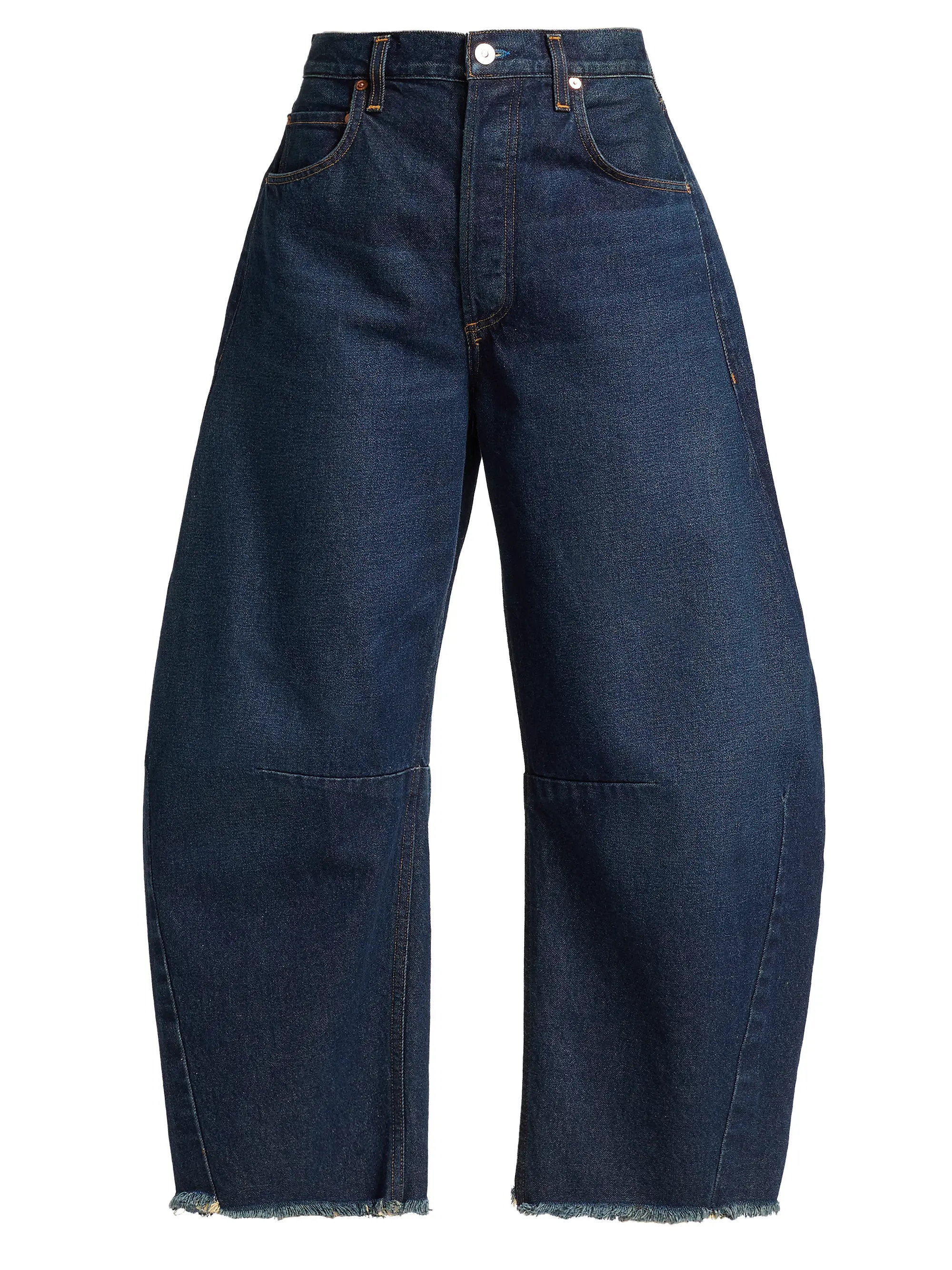 Citizens of Humanity Horseshoe Wide-Leg Frayed Jeans | Saks Fifth Avenue | Saks Fifth Avenue