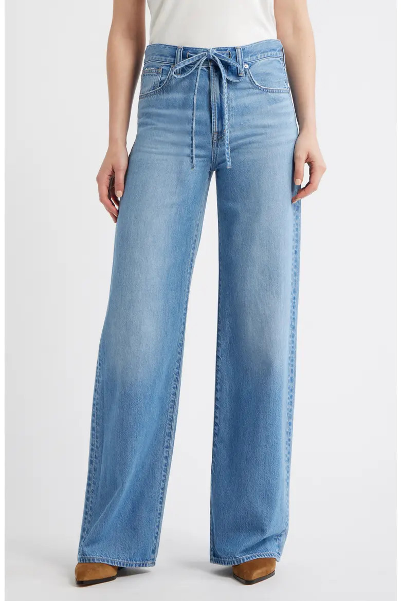 Airy Denim Drawstring Ultimate Wide Leg Jeans (Women) | Nordstrom | Nordstrom