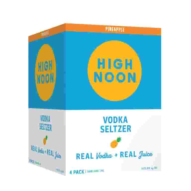 High Noon Pineapple Vodka Hard Seltzer, 4 Pack, 12 fl oz Cans, 4.5% ABV | Walmart (US)