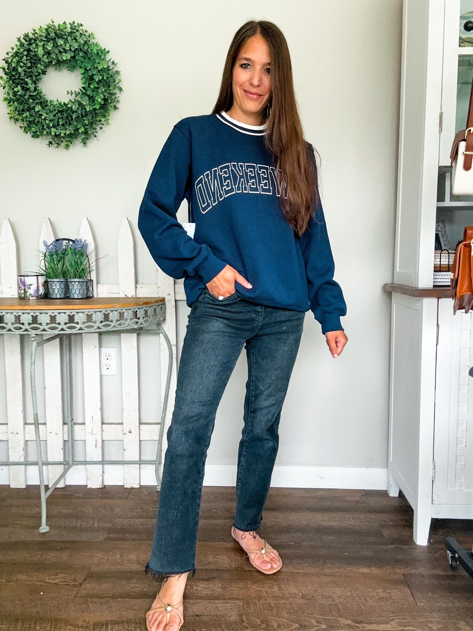 Loving this varsity feel! Nsale open to all 
Wear XS 
Jeans tts petite 

#LTKSaleAlert #LTKFindsUnder50 #LTKStyleTip