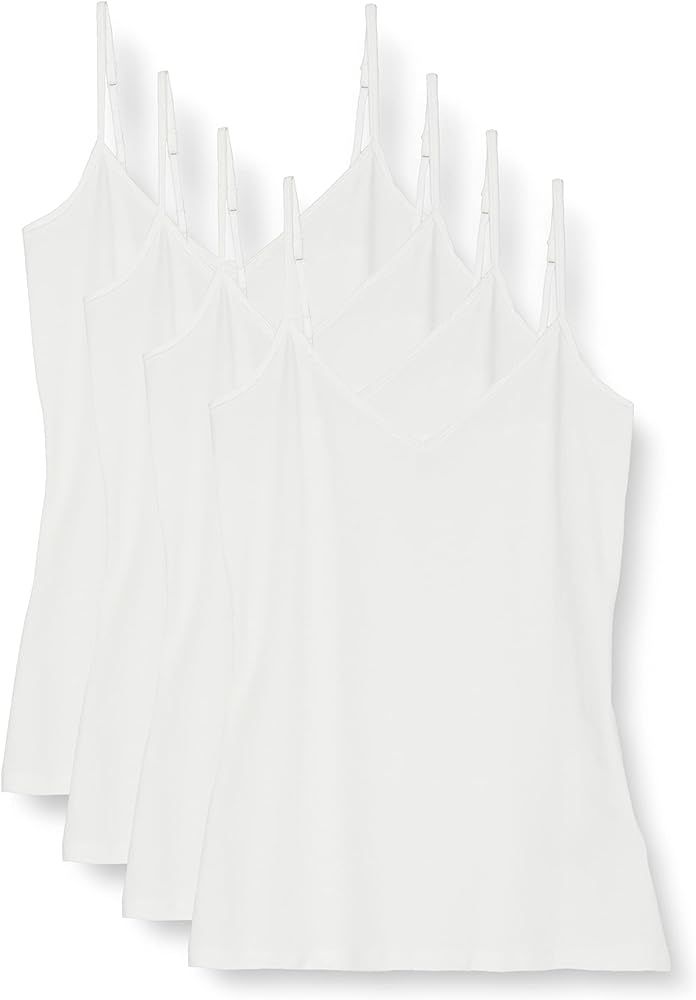 Amazon Essentials Women's Slim-Fit Knit V-Neck Layering Cami (Available in Plus Size), Pack of 4 | Amazon (US)