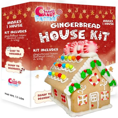 Gingerbread House Kit 1.1 Lbs– Holiday Cookie Decorating Kit with Icing & Candies – Christmas DIY Activity for Kids & Adults – Pre-Baked Panels – Assembly Required (Medium) | Amazon (US)