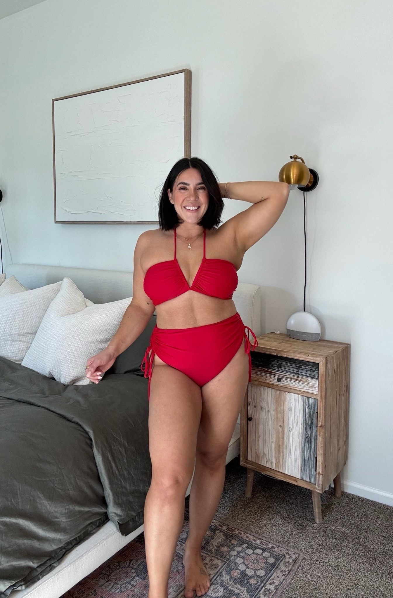 Red two piece swimsuit set, V-neck adjustable top that can switch to strapless! Adjustable bottoms that can be more/less coverage based on your preference! I'm in size L! 

Spring break swimsuits, midsize swimsuits, affordable swim, summer swimwear, modest swimsuits, mom swimsuits 

#LTKTravel #LTKSwim #LTKMidsize