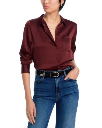 Satin Button Front Blouse - Exclusive | Bloomingdale's (US)