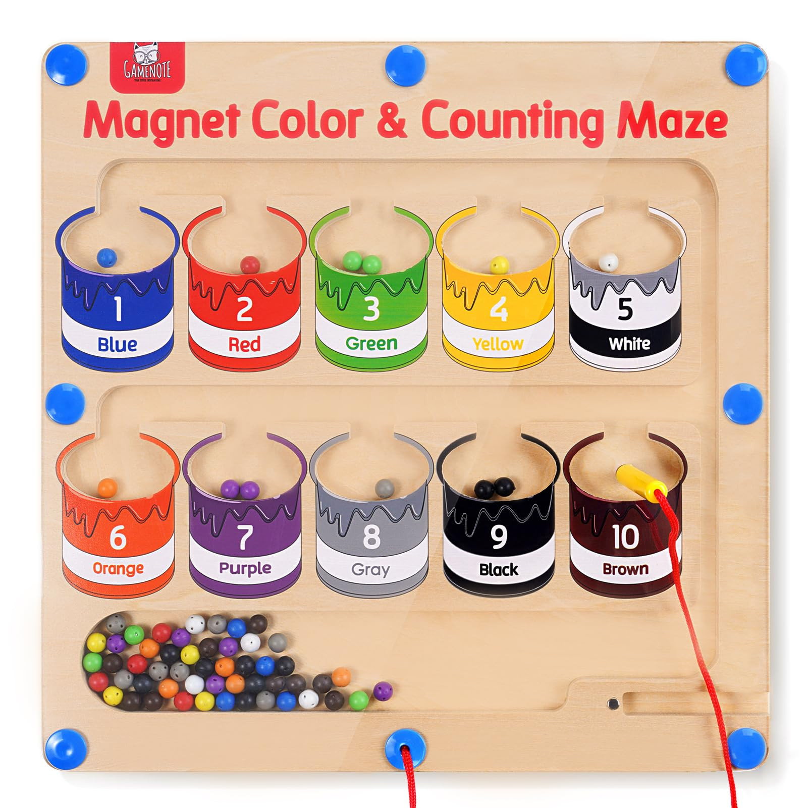 GAMENOTE Magnetic Color and Number Maze - Educational Fine Motor Skills Toys for Boys Girls 3 4 5... | Amazon (US)