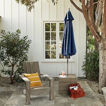 Portside Outdoor Adirondack Chairs &amp; Umbrella Side Table Set | West Elm (US)